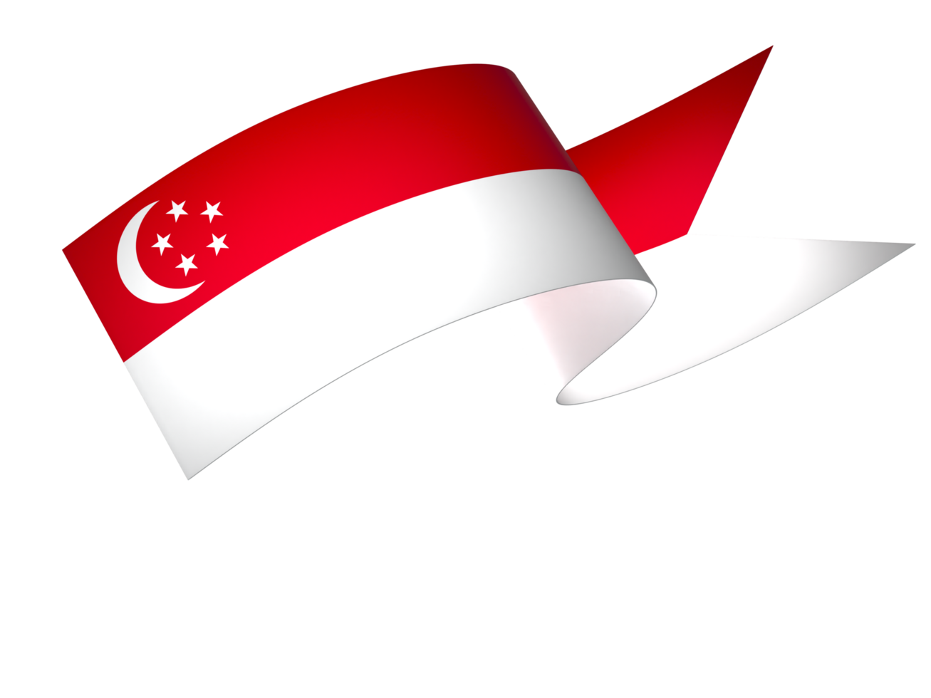 Singapore flag element design national independence day banner ribbon png