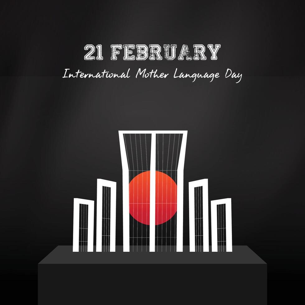 21 february international mother language day shahid minar vector illustration