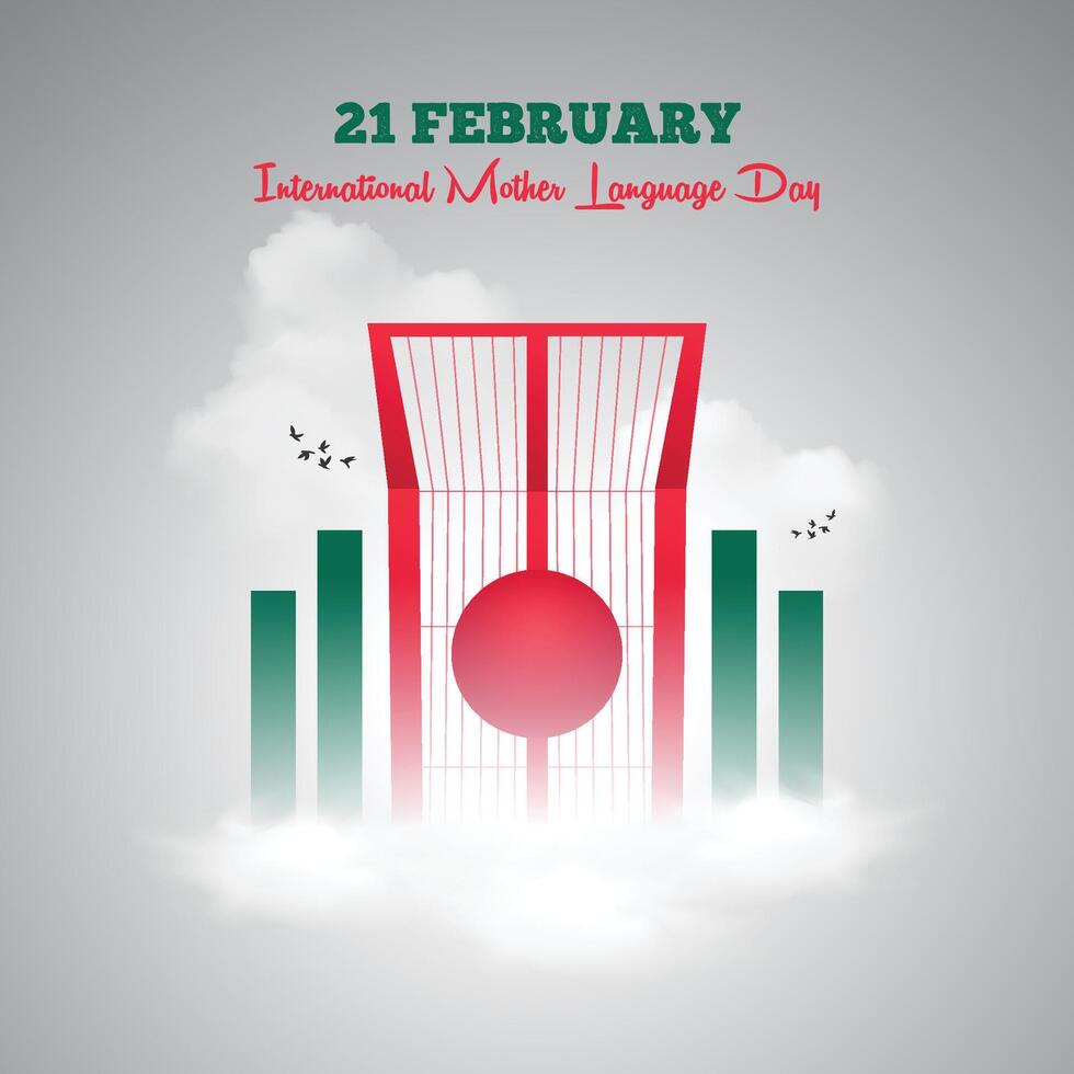 International Mother Language Day creative ads. 21 February Mother Language Day of Bangladesh vector