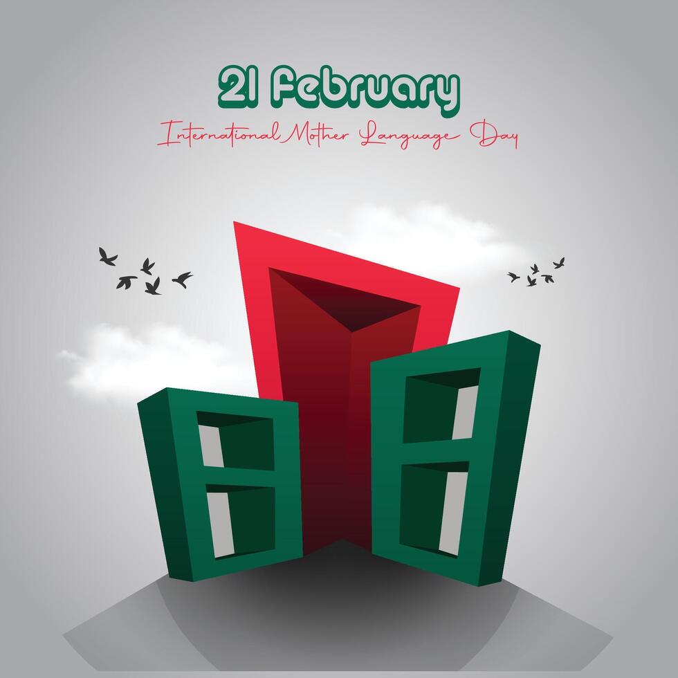 21 February international mother language day social media post design vector