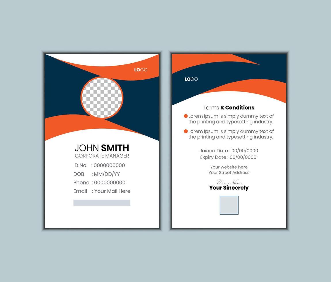 professional id card design template Pro Vector
