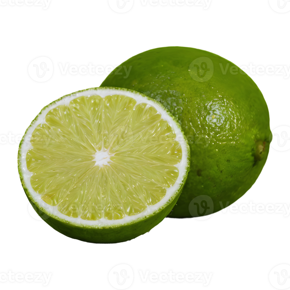 AI generated Lime fruit on transparent background isolated png