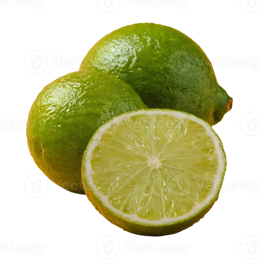 AI generated Lime fruit on transparent background isolated png