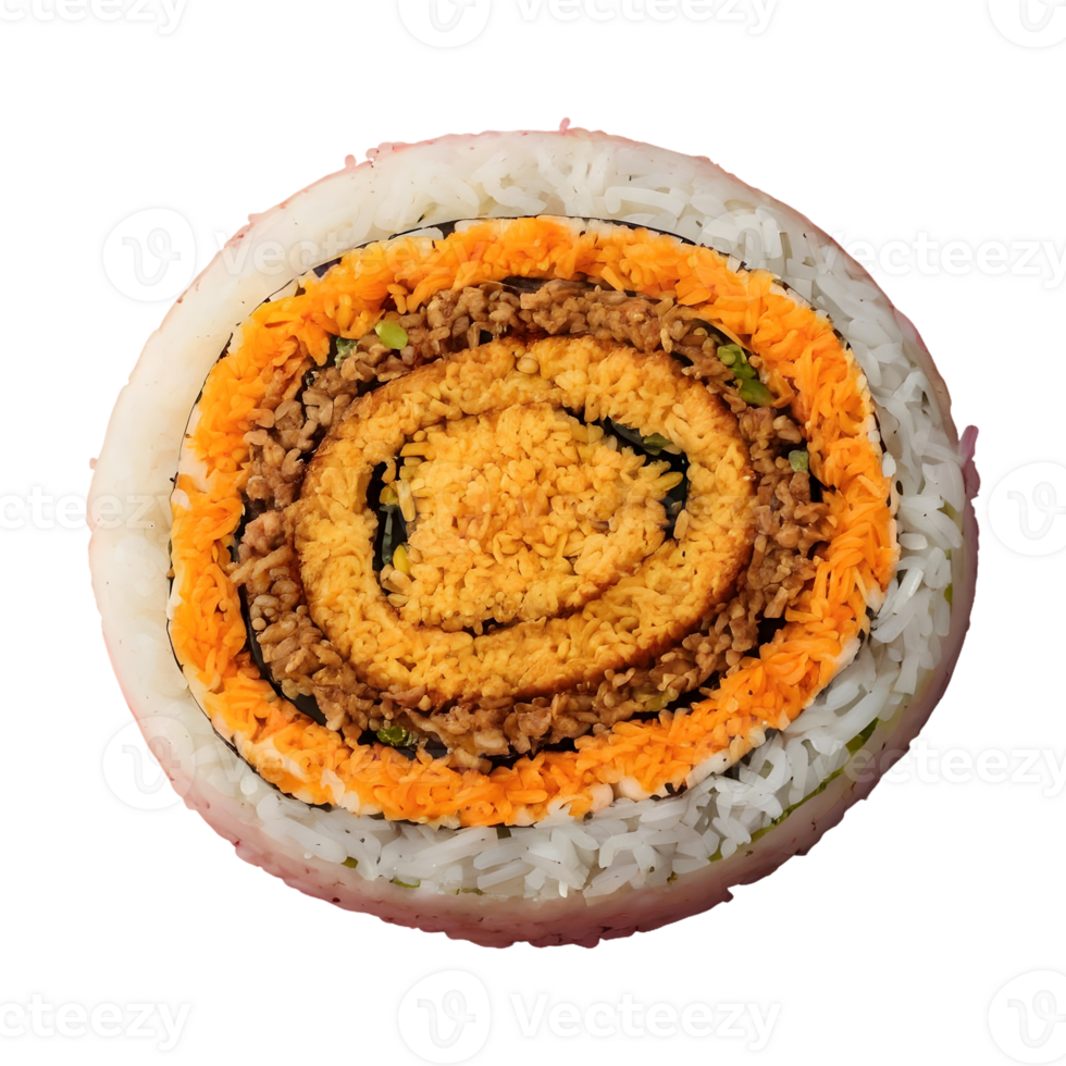AI generated Japanese rice filled baked roll isolated png