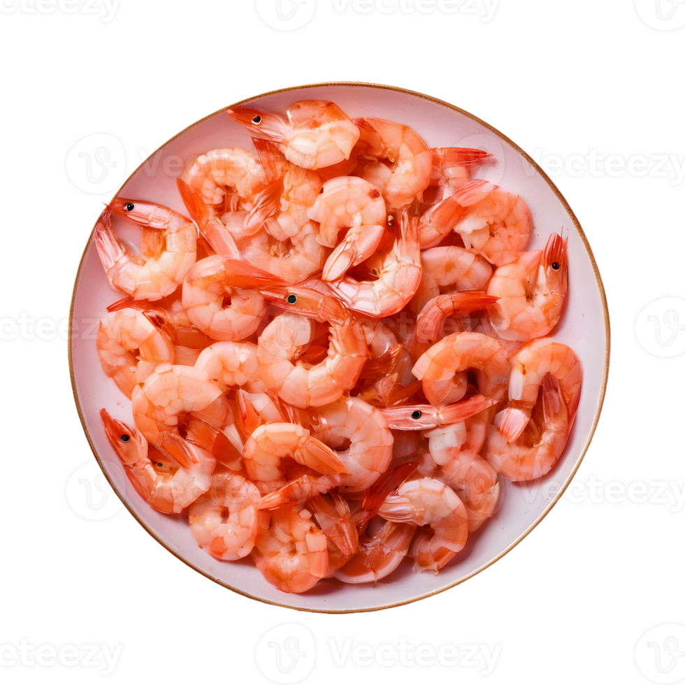 AI generated Transparent background raw shrimp isolated png