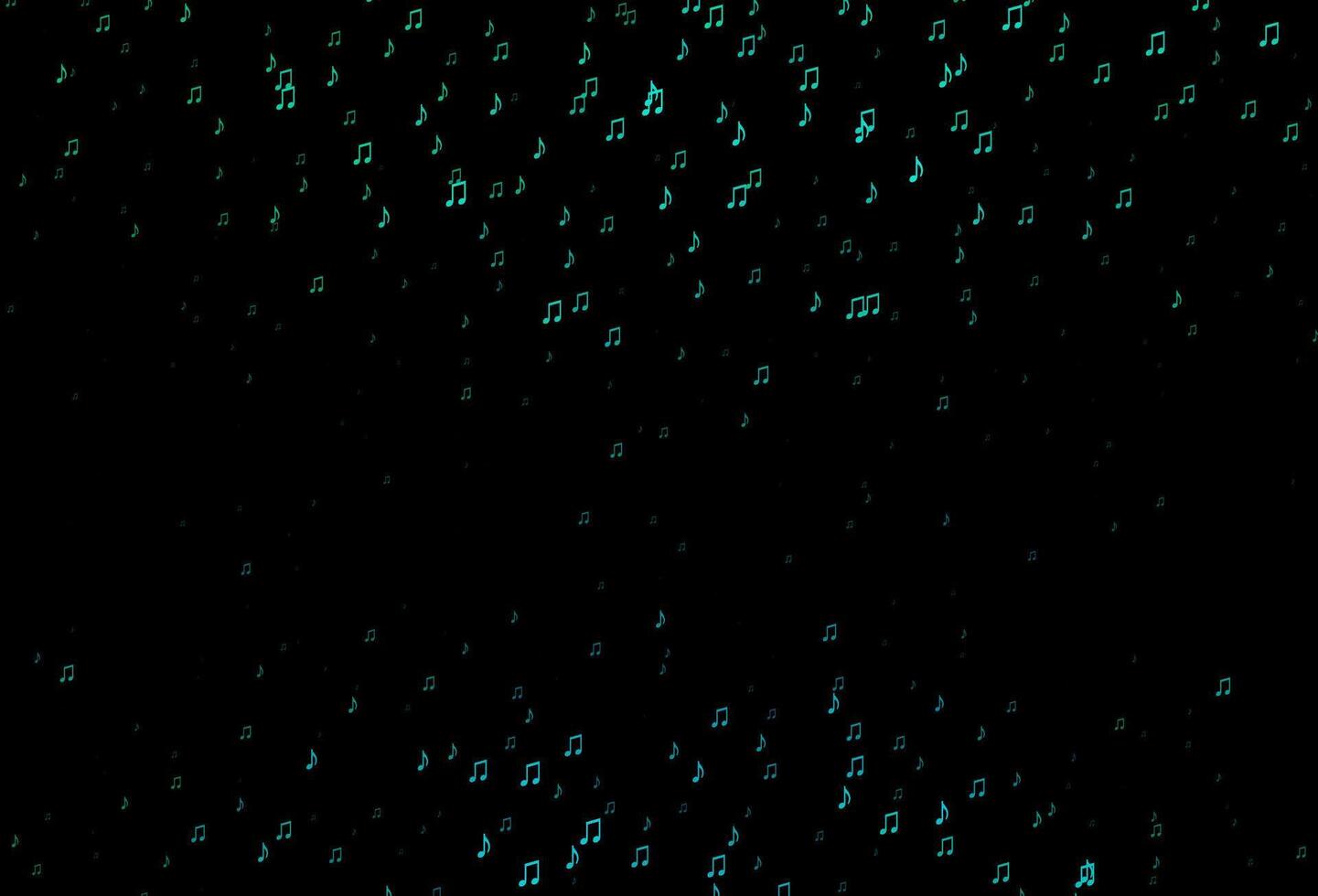 Dark Green, Yellow vector backdrop with music notes.