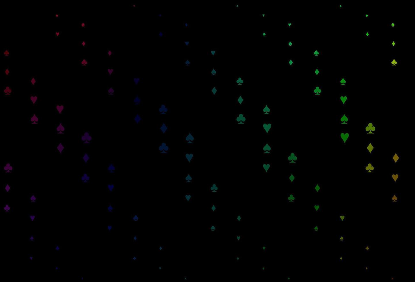Dark Multicolor, Rainbow vector pattern with symbol of cards.