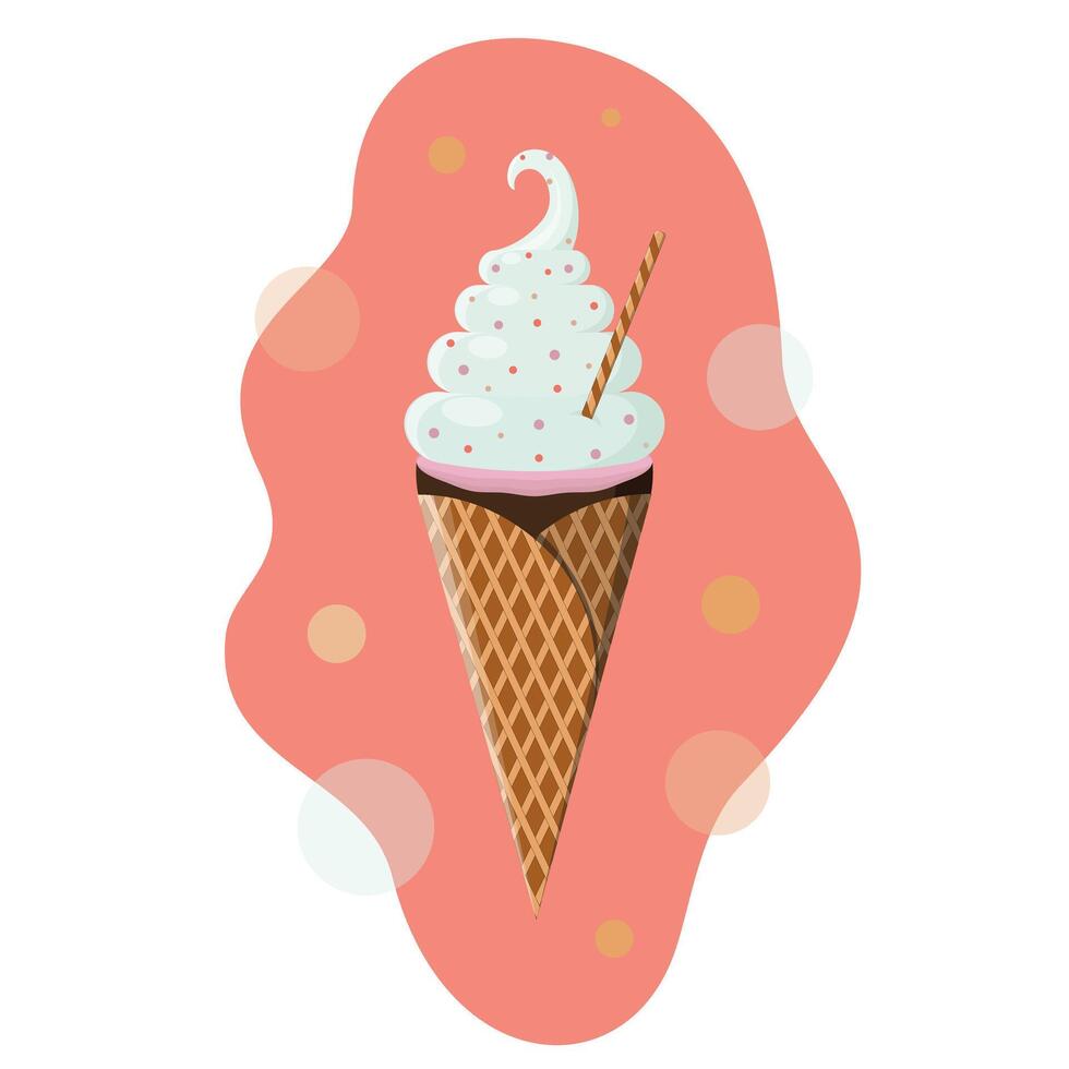 Ice cream logo. Simple cartoon illustration of ice cream cone. Ice cream logo icon vector. Ice cream logo template vector