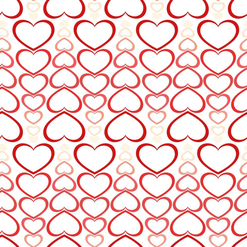 Cute red hearts seamless texture pattern. vector