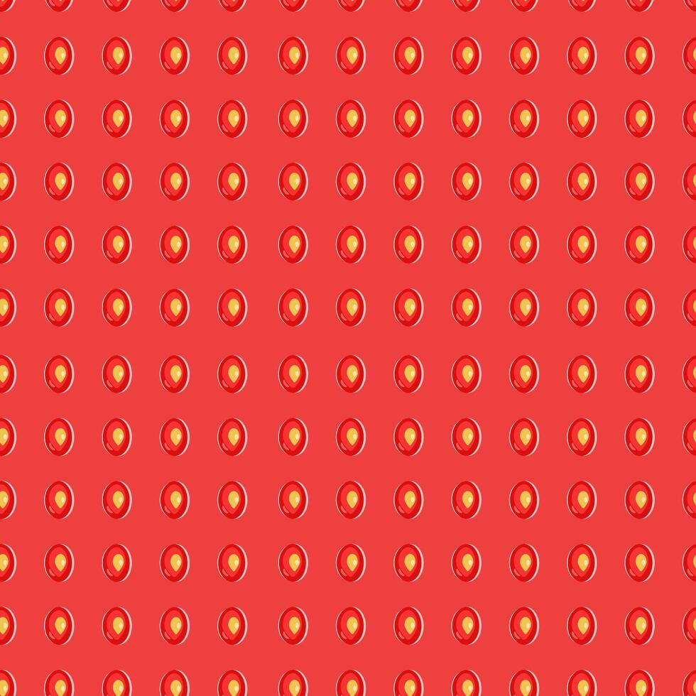 Vector seamless strawberry texture. Red pattern with berry and seeds. Close-up of strawberry. Design concept for fresh farm food label, package, wrapping.