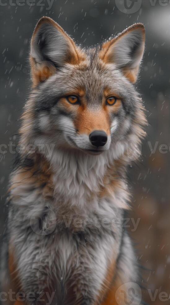 AI generated Close-Up of Fox With Blurry Background photo
