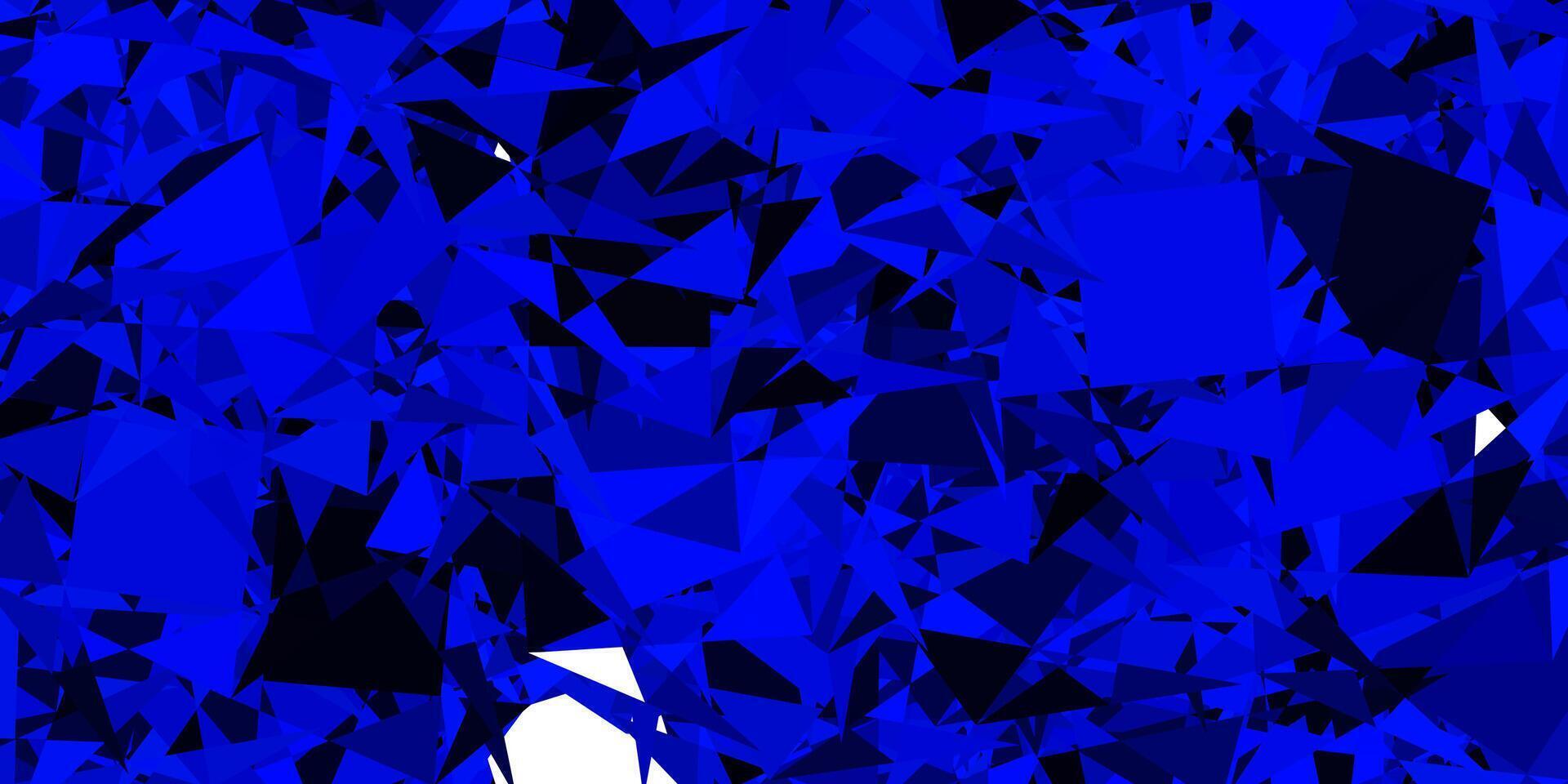 Dark BLUE vector backdrop with triangles, lines.