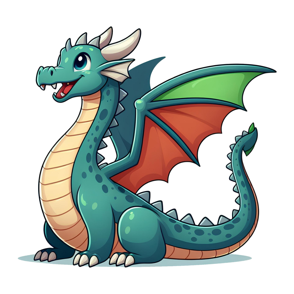 AI generated dragon cartoon on transparent background png