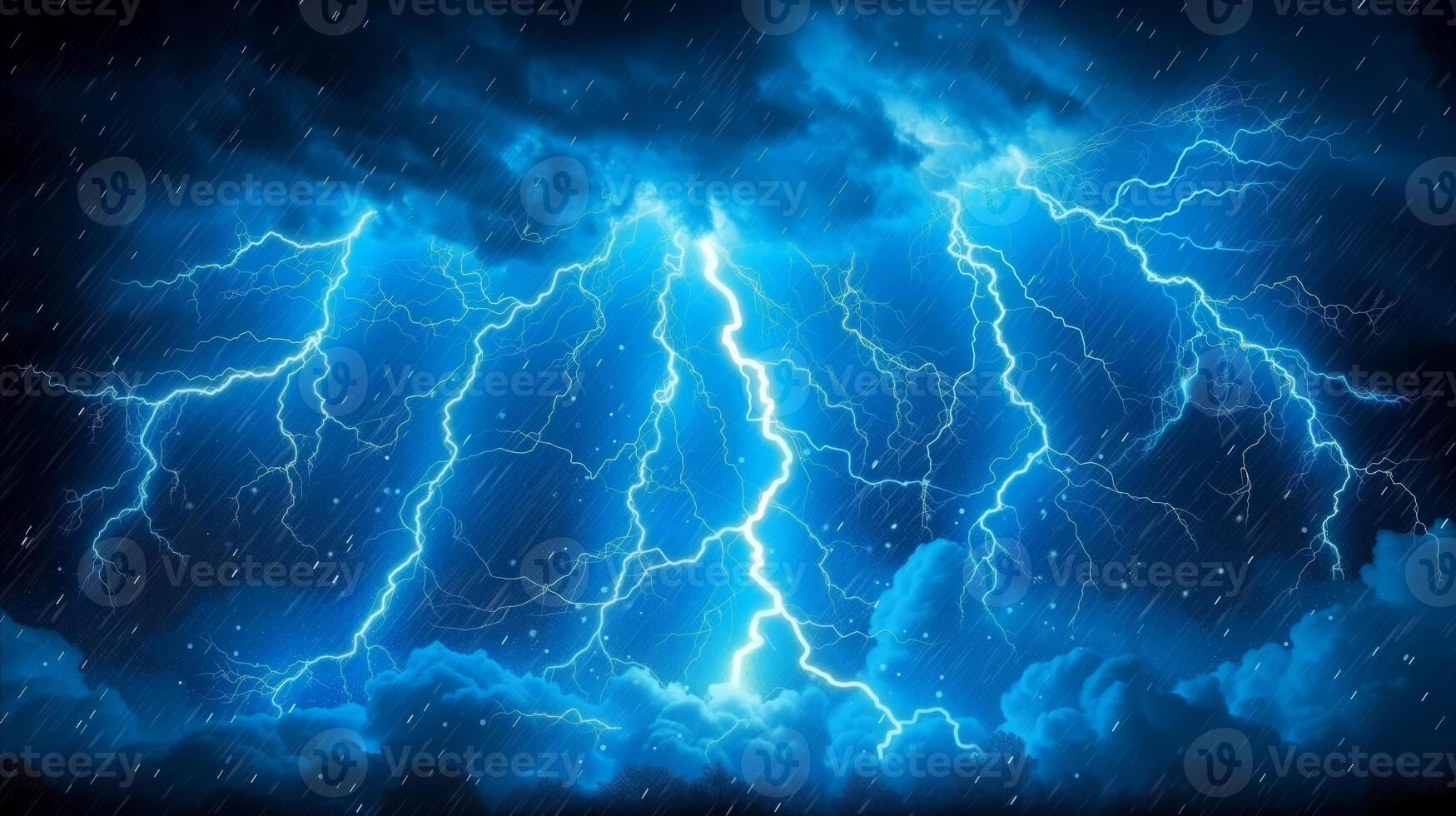 AI generated Lightning Storm With Clouds in the Sky photo