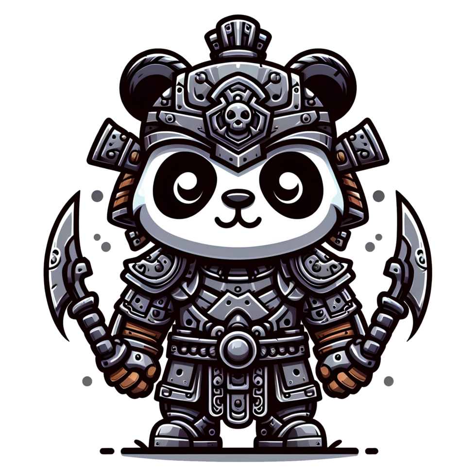 AI generated mechanical panda warrior png