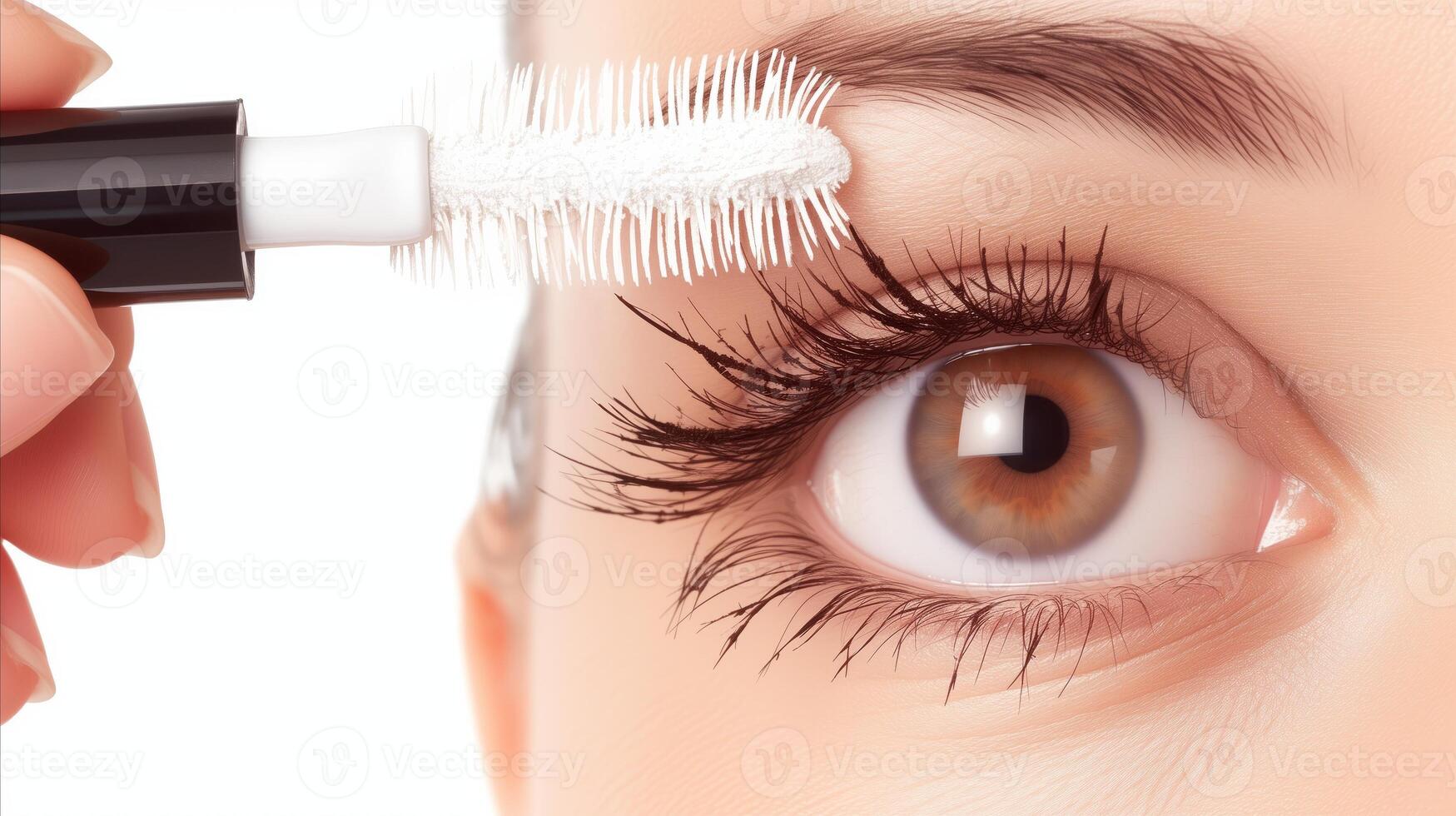 AI generated Close-Up of Person Applying Mascara to Eye photo