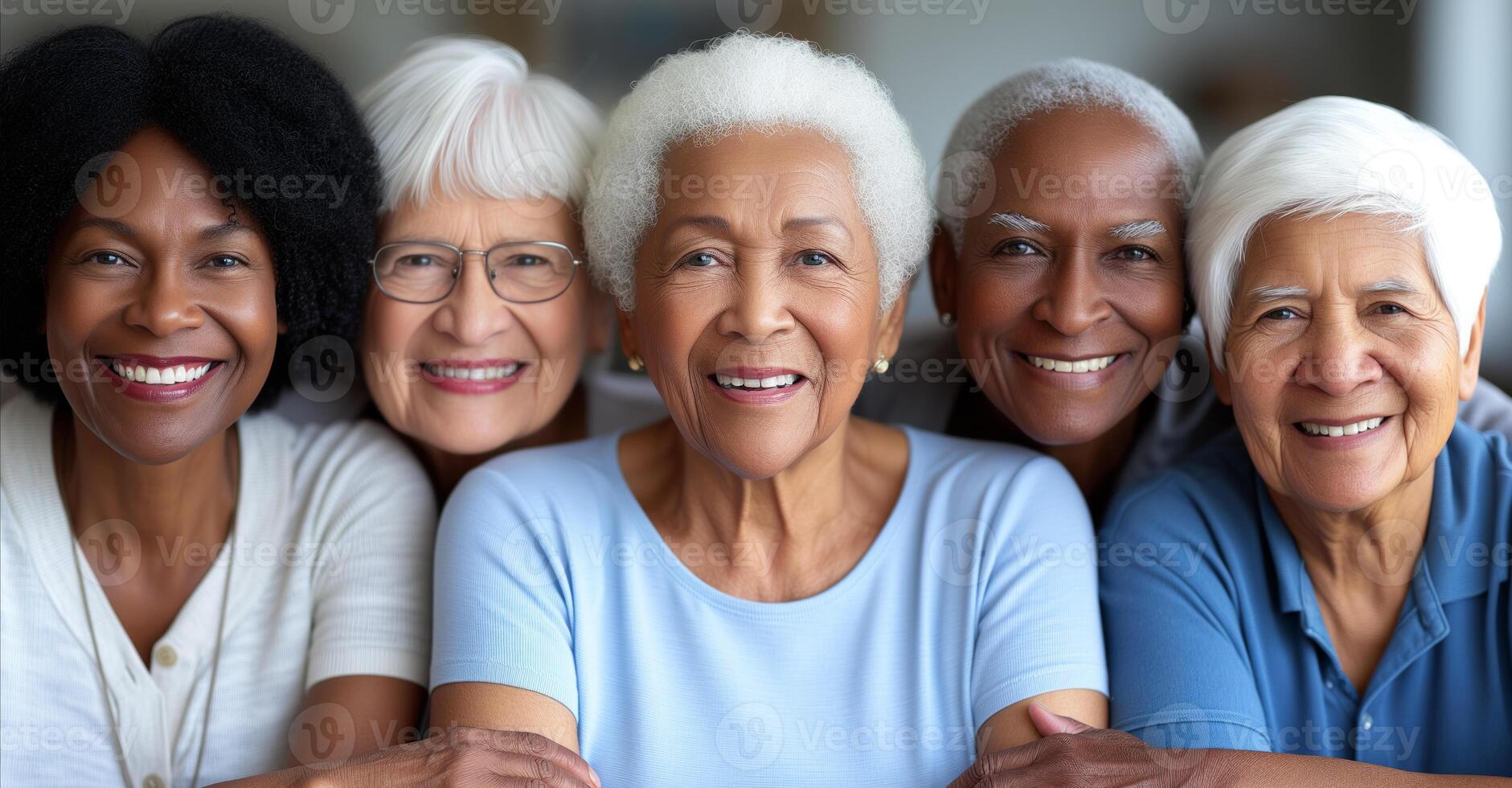 AI generated Group of Senior Women Smiling Together in Daylight photo