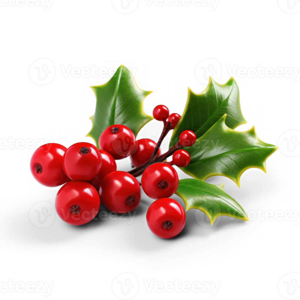 AI generated holly berry on transparent background png