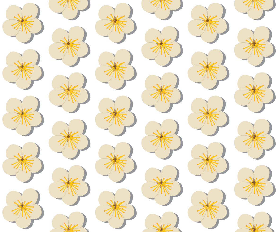 A seamless pattern of apple blossom PNG transparent background in a spring minimal floral concept, illustration