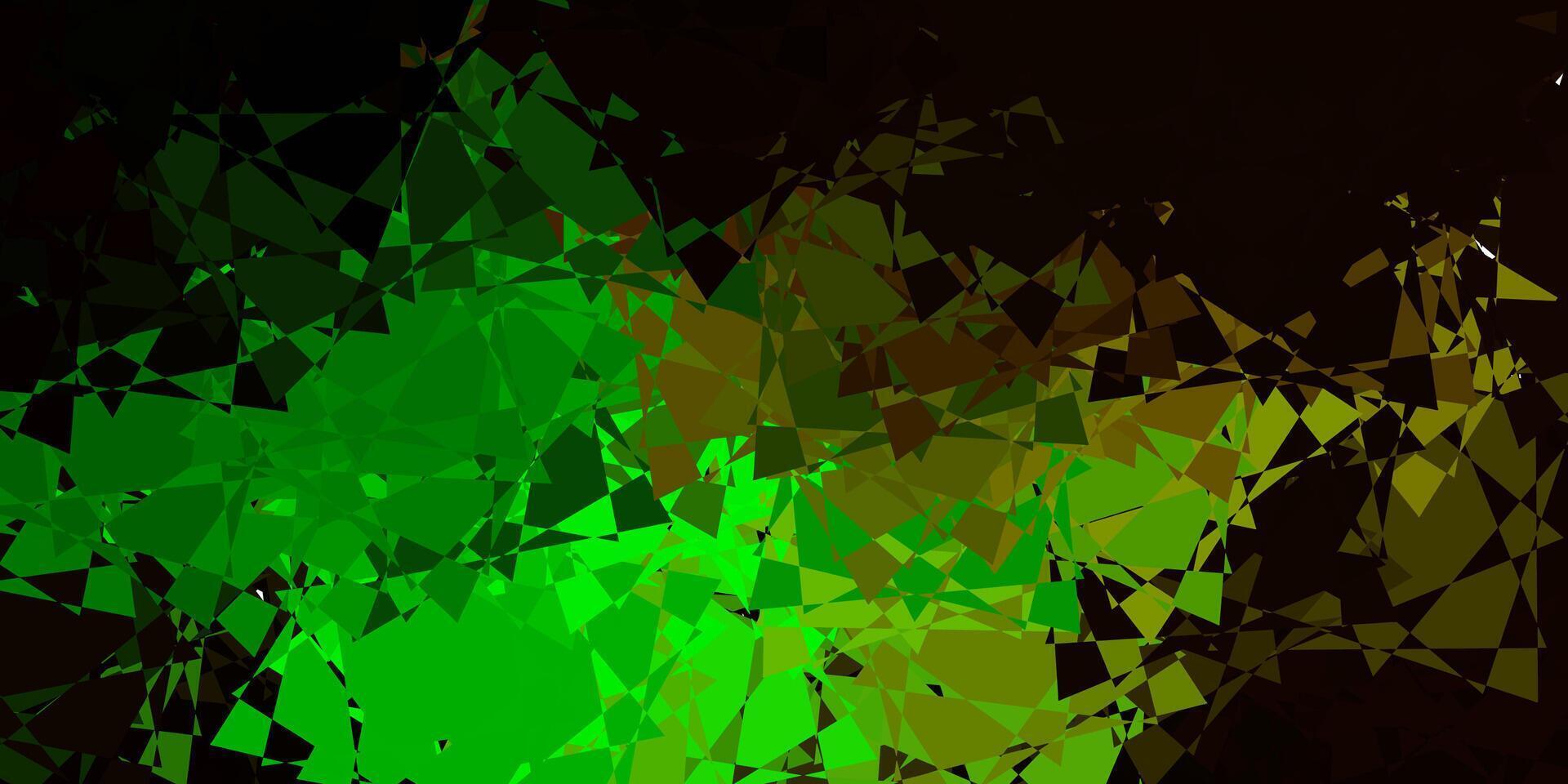 patrón de vector verde oscuro con formas poligonales.