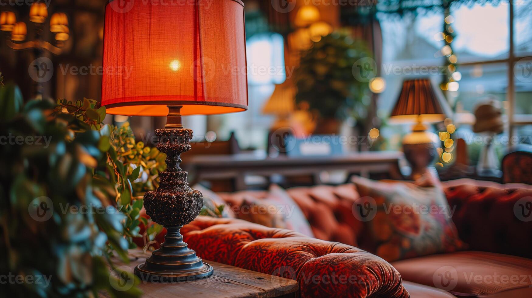 AI generated Lamp on Table Next to Couch photo