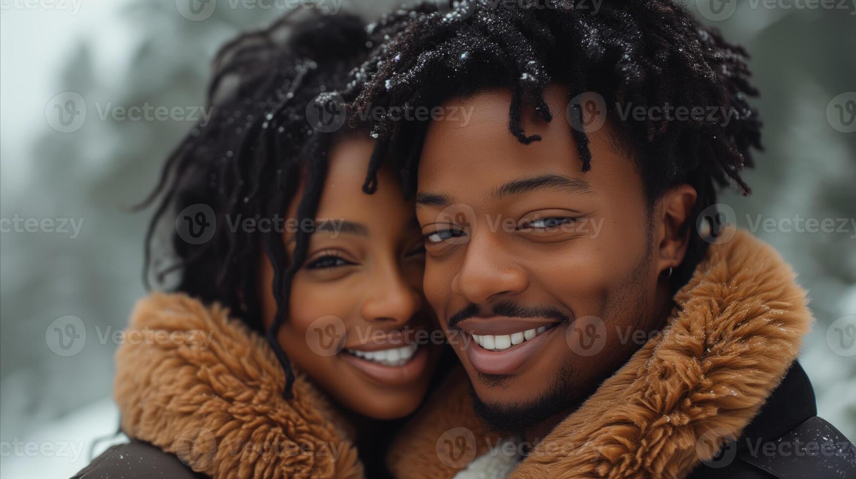 AI generated Man and Woman With Dreadlocks Hugging photo