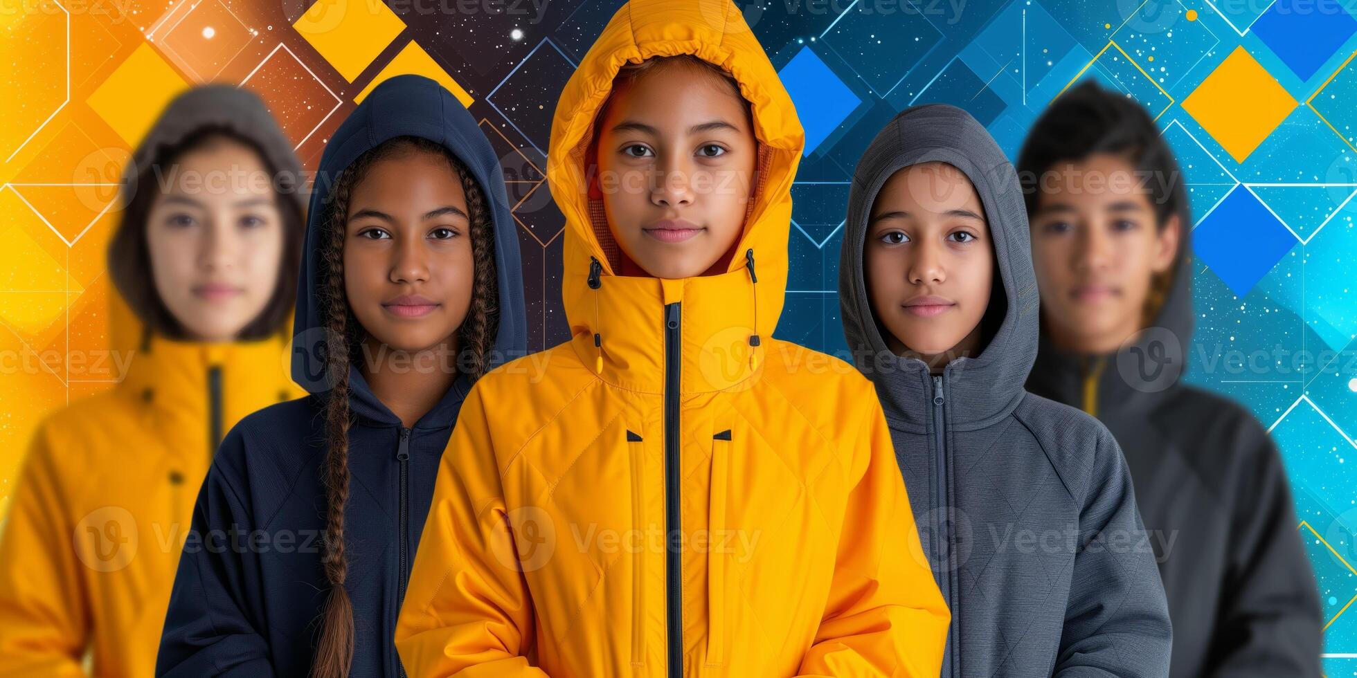 AI generated Group of Young People Standing Together photo