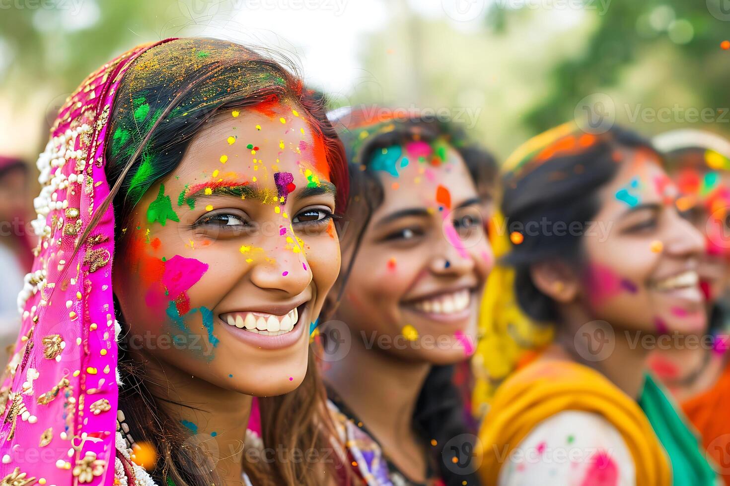 ai generado holi festival alegría y colores foto