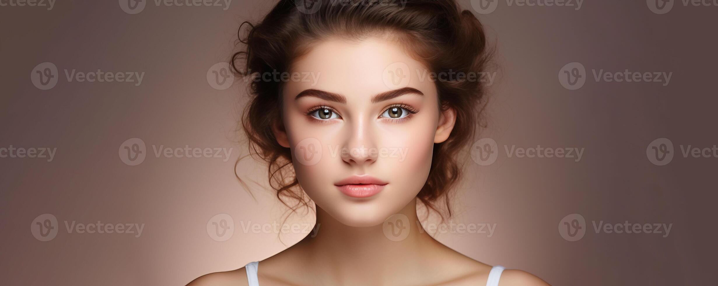 AI generated Gorgeous Woman with Radiant, Flawless Skin  - Beauty and Skincare Concept photo