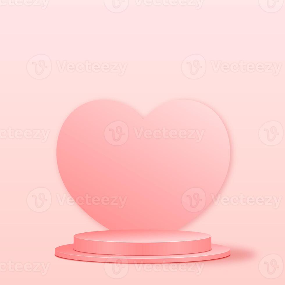 3D Product Display Pink Podium Background For Cosmetic photo