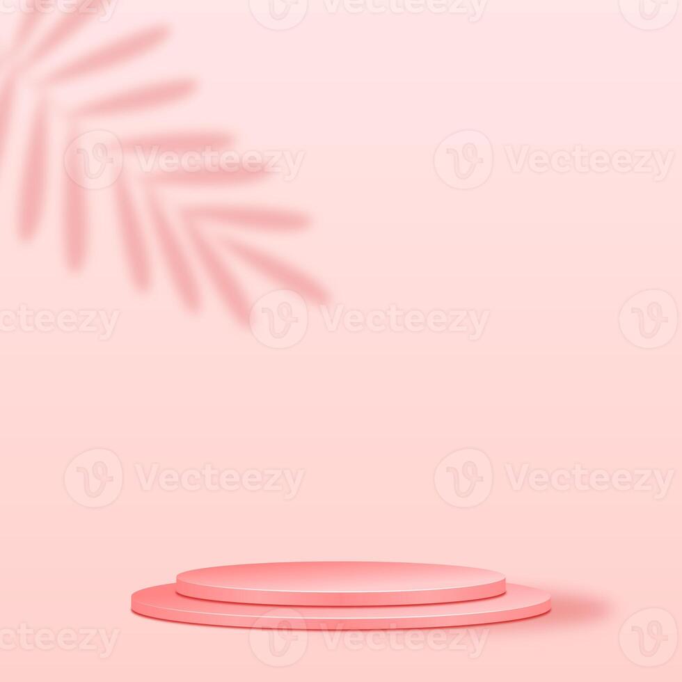 3D Product Display Pink Podium Background For Cosmetic photo