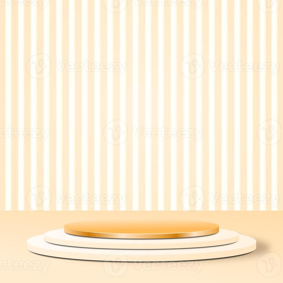 3D Product Display Gold Podium Background For Cosmetic photo