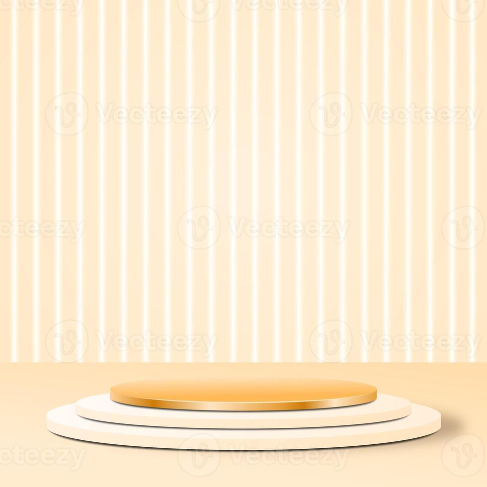 3D Product Display Gold Podium Background For Cosmetic photo