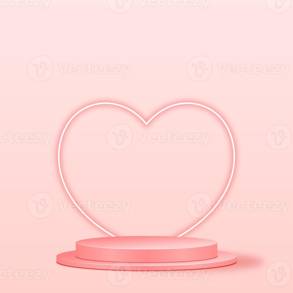 3D Product Display Pink Podium Background For Cosmetic photo