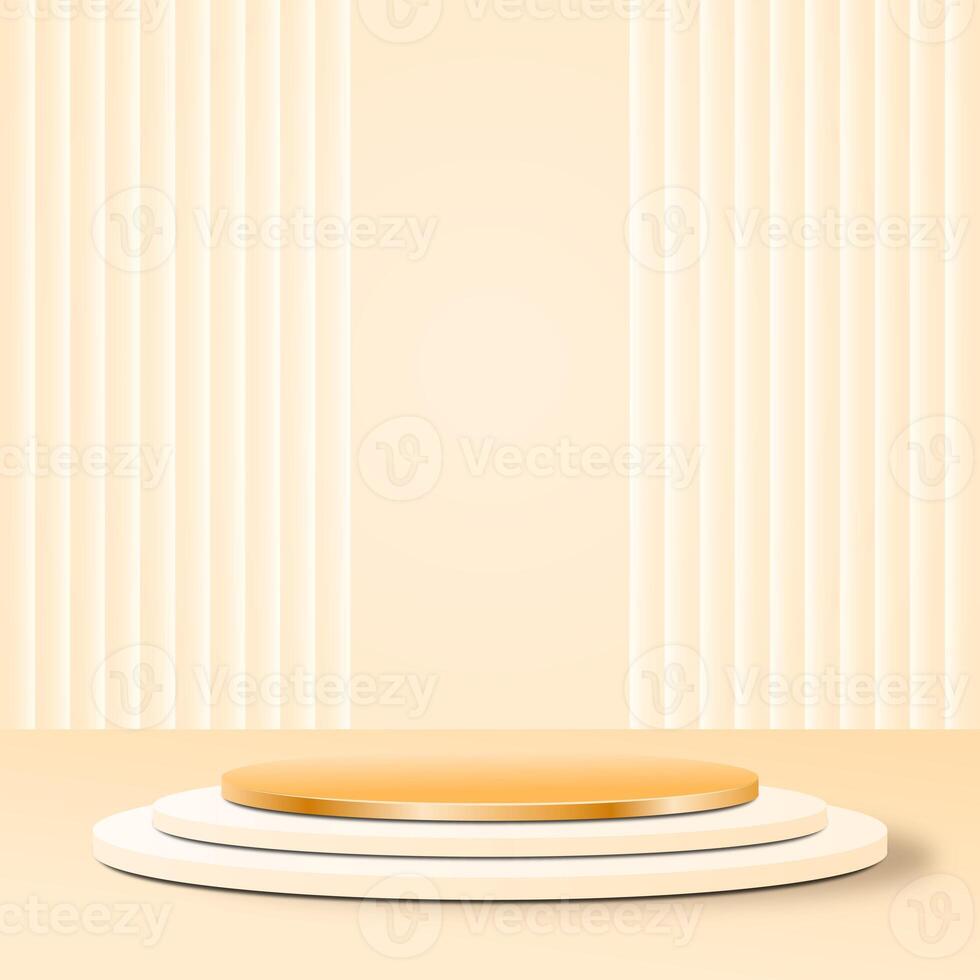 3D Product Display Gold Podium Background For Cosmetic photo