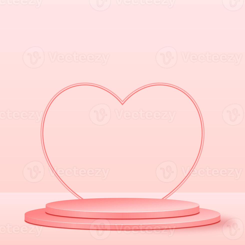 3D Product Display Pink Podium Background For Cosmetic photo
