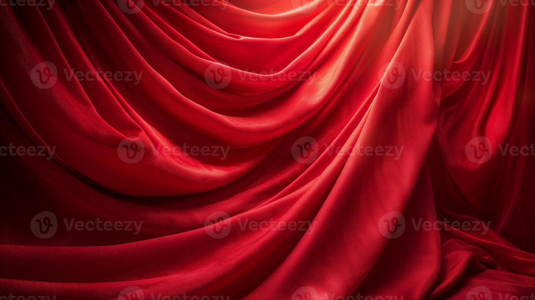 ai generado elegante rojo satín drapeado suavemente foto