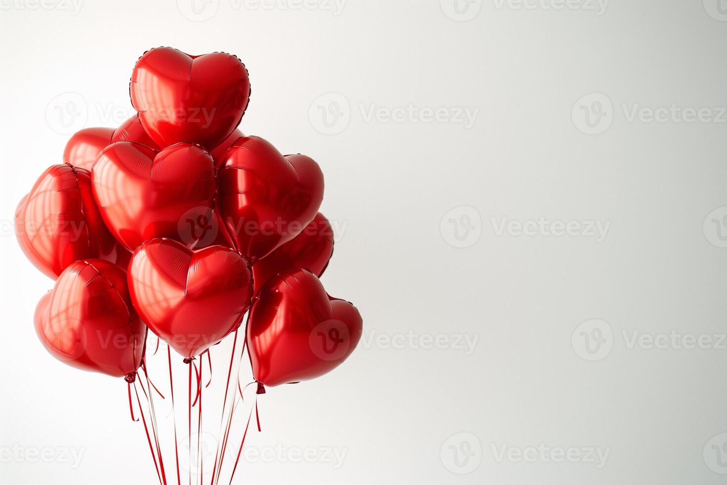 AI generated Romantic Red Hearts Celebrating Love photo