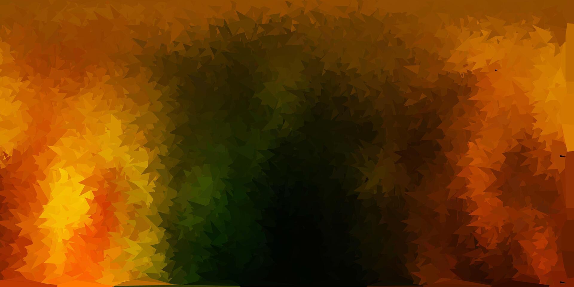 Dark green, yellow vector poly triangle layout.