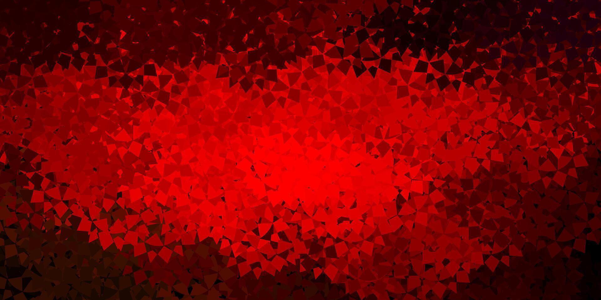 Dark green, red vector pattern with polygonal shapes.