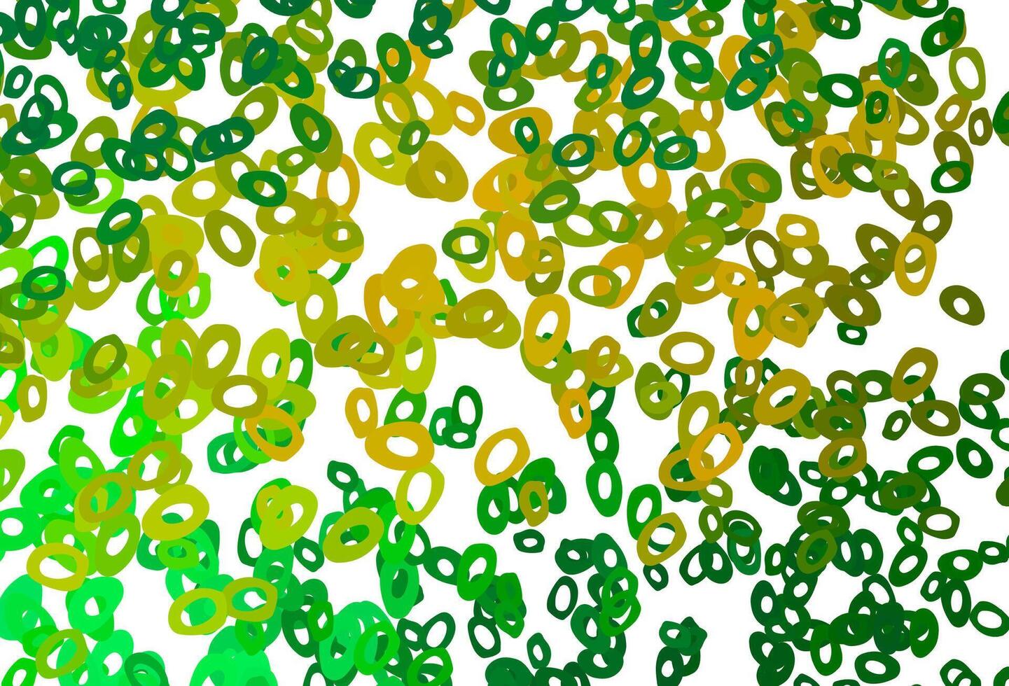 Light Green, Yellow vector background with bubbles.