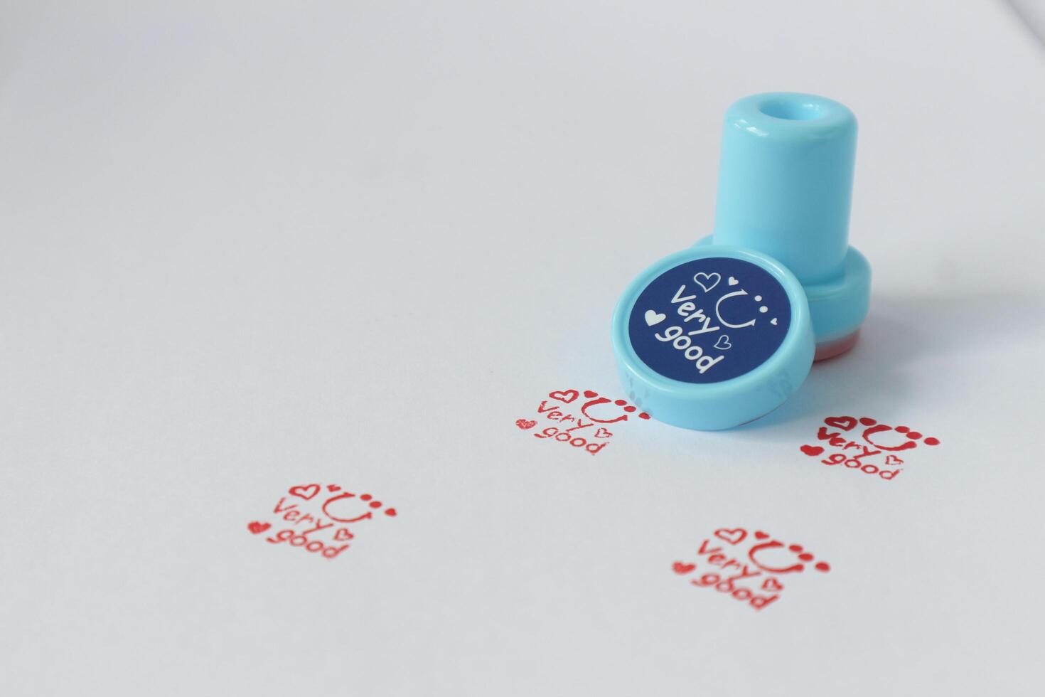 Children's praise stamp illustration, Red Child Friendly Rubber Stamp Seal Vector photo