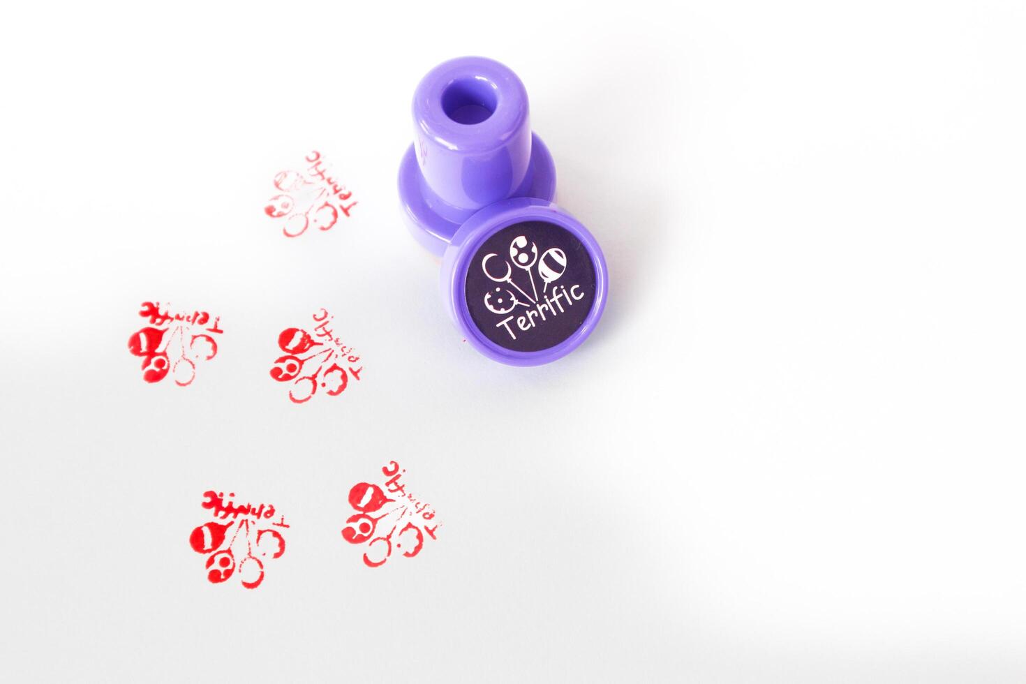 Children's praise stamp illustration, Red Child Friendly Rubber Stamp Seal Vector photo