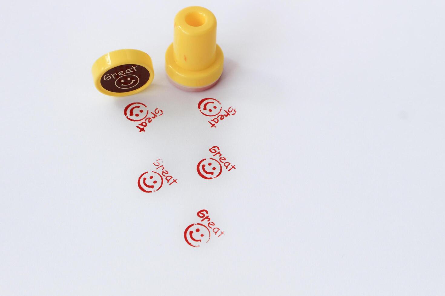 Children's praise stamp illustration, Red Child Friendly Rubber Stamp Seal Vector photo