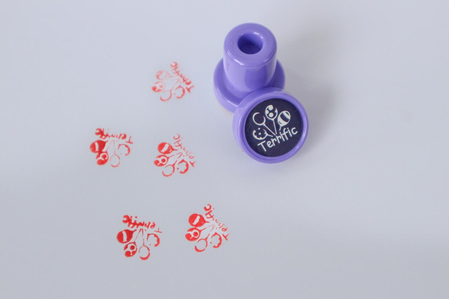 Children's praise stamp illustration, Red Child Friendly Rubber Stamp Seal Vector photo