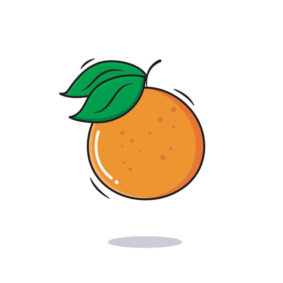 Vector Orange Fruit Icon With Leaves Whole Juicy Tangerine On White Background Vector Illustration