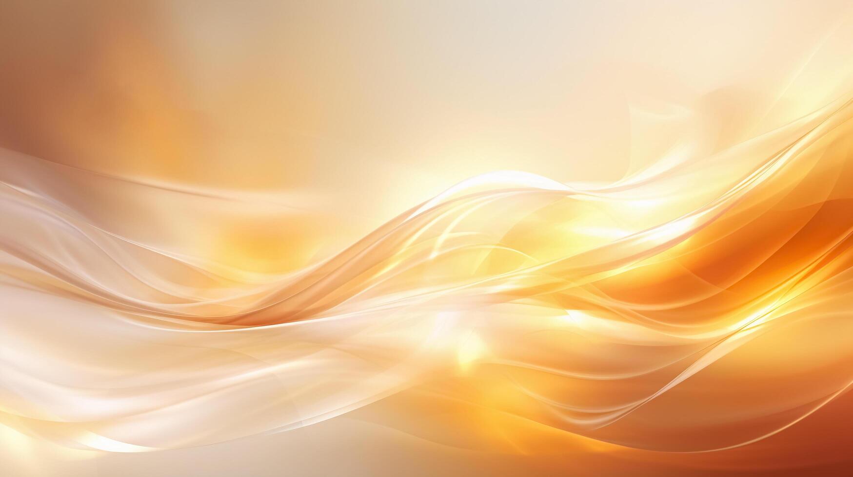 AI generated Abstract luxury background with shiny golden and white waves. Soft stylish design with flowing illuminated wave photo