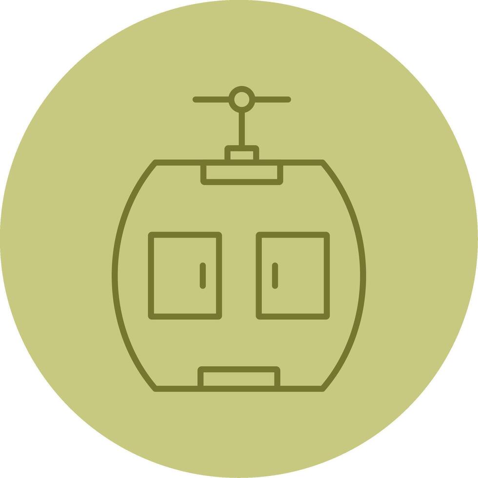 Gondola Line Circle Multicolor Icon vector