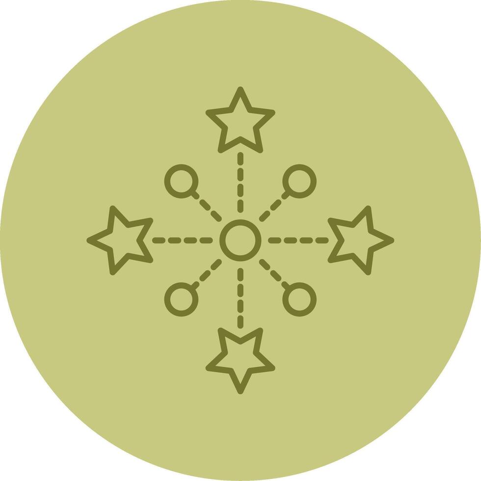 Fireworks Line Circle Multicolor Icon vector