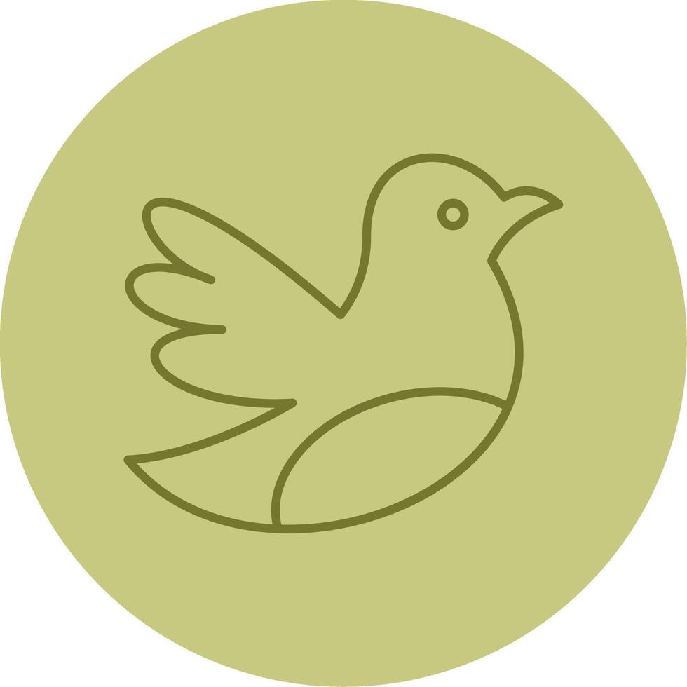 pájaro línea circulo multicolor icono vector